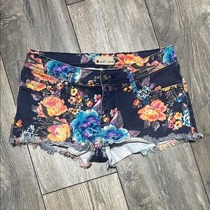 Roxy Women's Floral Jean Shorts - Navy and Multicolor